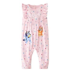 Bluey Pink Baby Toddler Girl Graphic Jumpsuit Romper